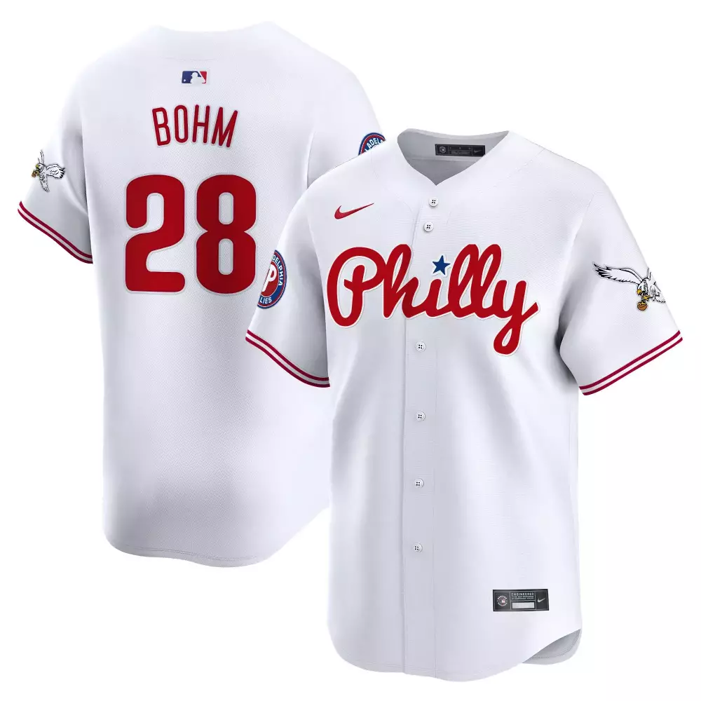 Alec Bohm 28 Jersey White Philadelphia Phillies Men Red Vapor Premier Limited All