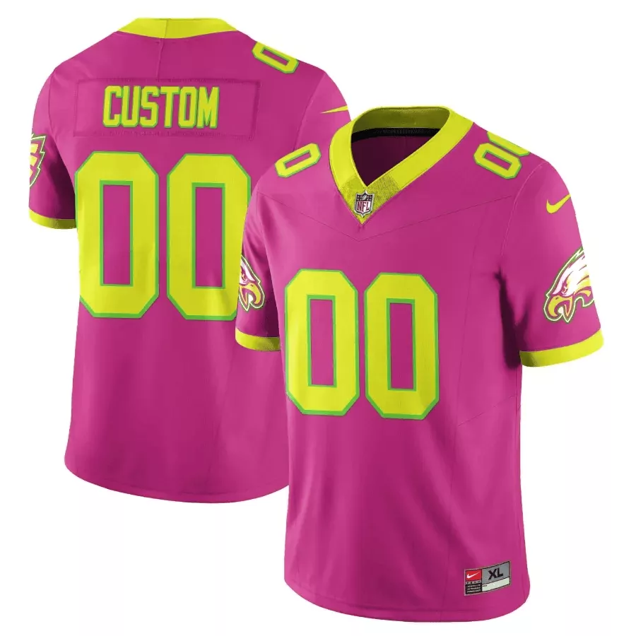 Custom Philadelphia Eagles Jersey Pink NFL Pro Bowl Men American Alternate Split Design