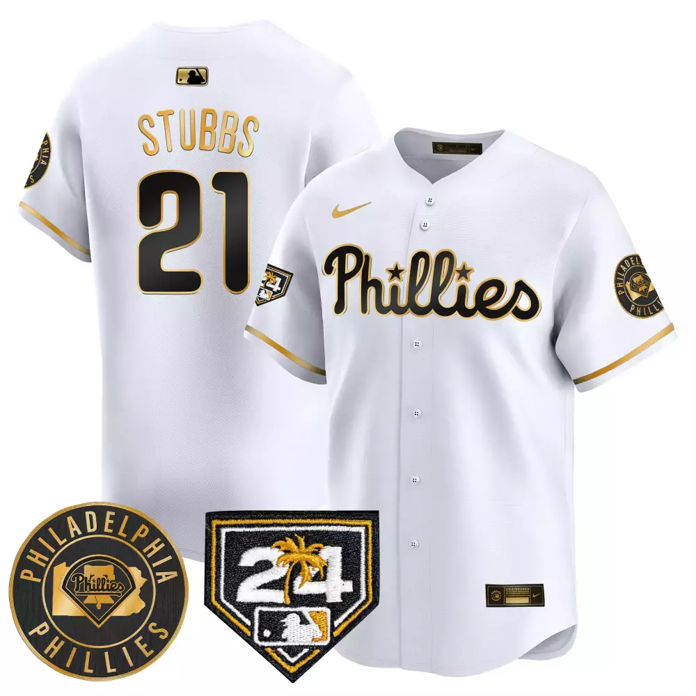 Garrett Stubbs 21 Jersey White Philadelphia Phillies Circular 24 Home Plate Men Black