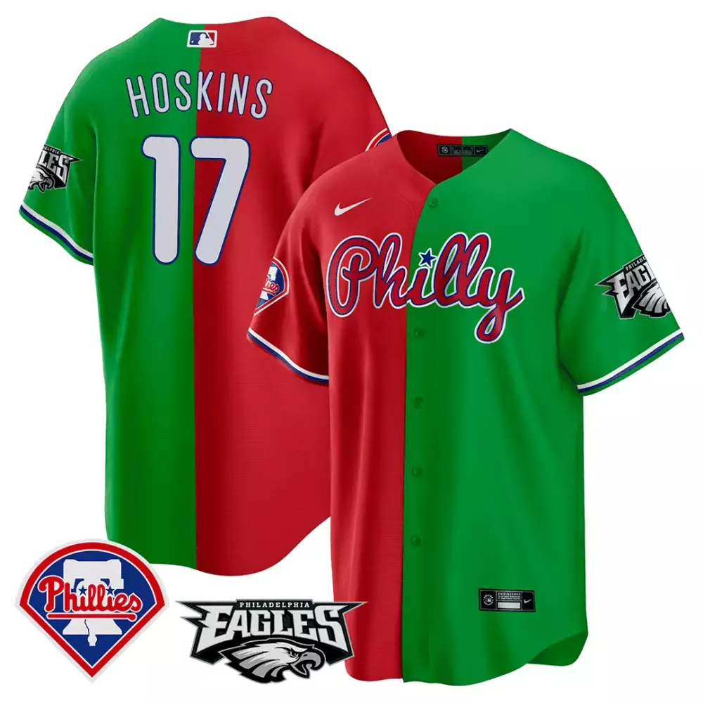 Rhys Hoskins 17 Jersey Red Phillies X Eagles Crossover Philadelphia 2023 Men Split