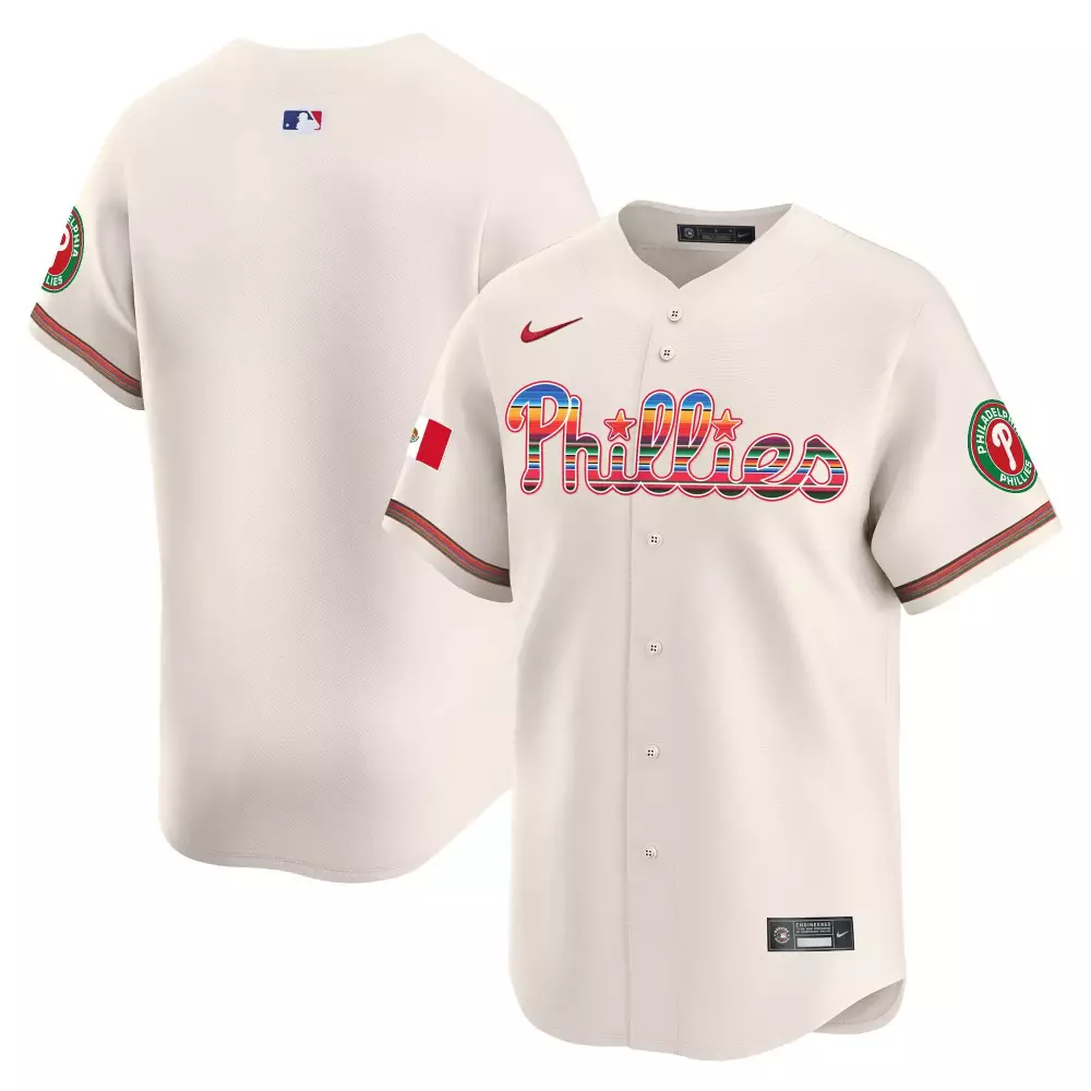 Philadelphia Phillies Jersey Cream Mexican Heritage Mexico Flag Men Split Red Green