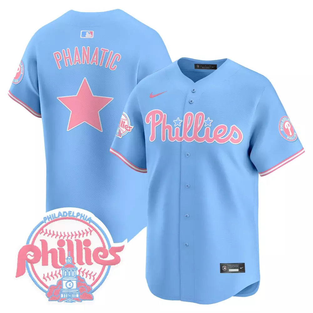 Phanatic Bubblegum Jersey Light Blue Philadelphia Phillies Pink Unisex Vapor Premier