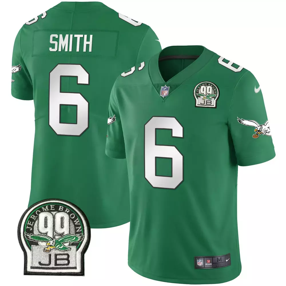 Smith Jb 6 Eagles Jersey Green Jerome Brown 99 Men NFL White All Stitched Vapor