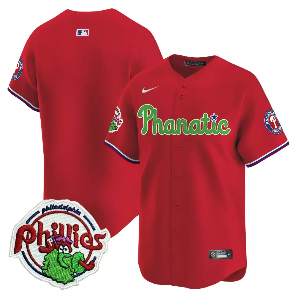 Phanatic Philadelphia Phillies Jersey Red Mascot Green White Blue All Stitched Vapor