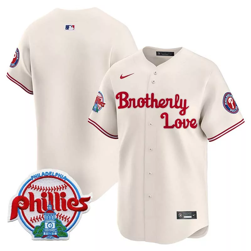 Brotherly Love Jersey Cream Philadelphia Phillies 2023 Men Authentic Red Blue Vapor