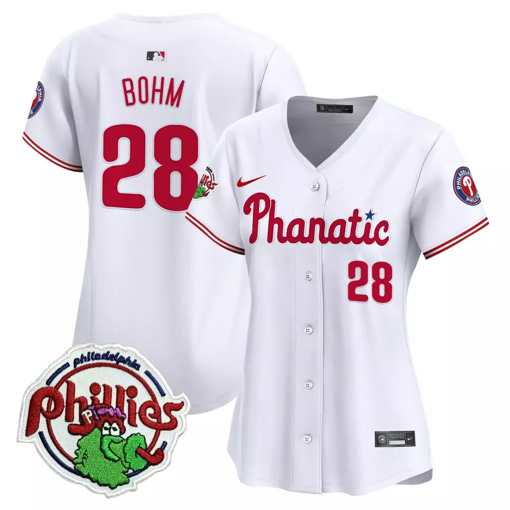 Alec Bohm 28 Jersey White Philadelphia Phillies Men Red Blue Vapor Premier Limited