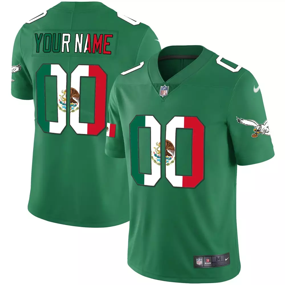 Custom Mexico National Team Jersey Green Football White Red Vapor All Stitched