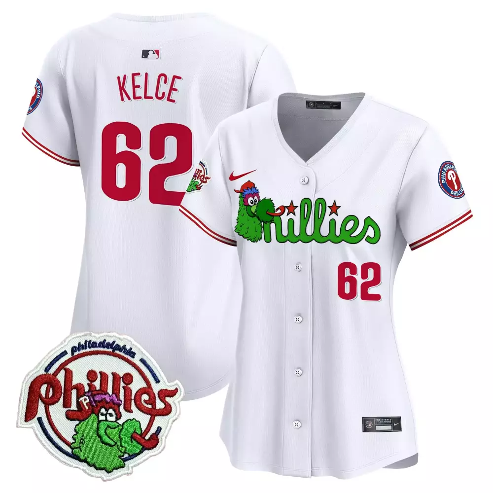 Jason Kelce 62 Jersey White Philadelphia Phillies Phanatic Men Red Green Vapor Premier