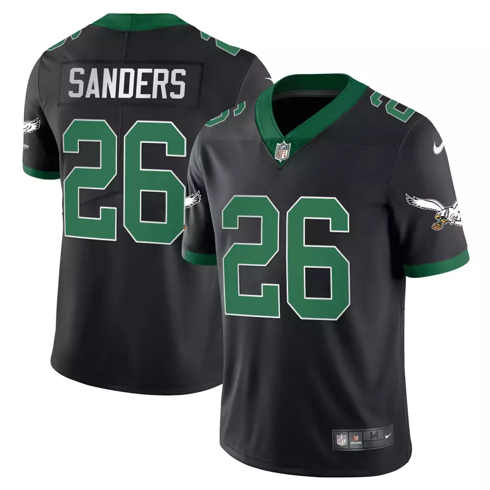 Miles Sanders 26 Jersey Black Philadelphia Eagles Men Player Alternate Green White