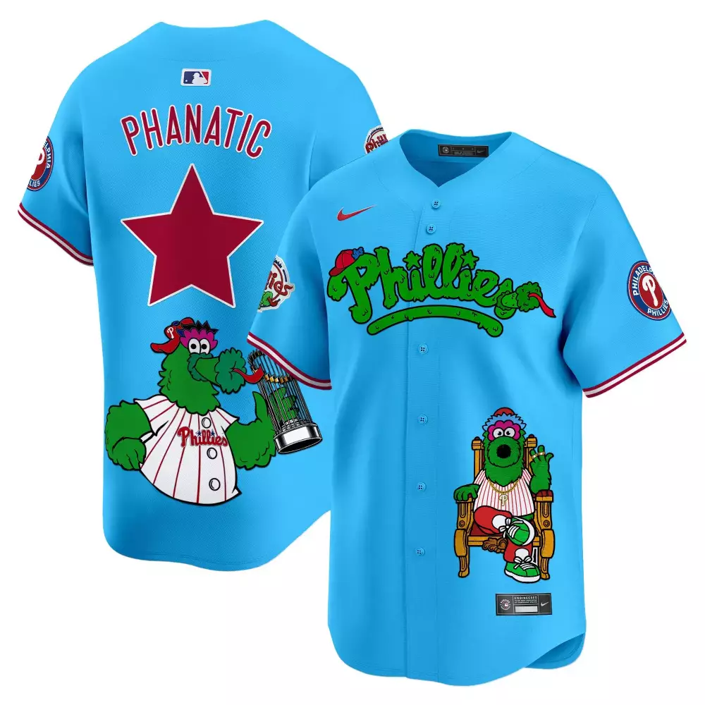 Phanatic Philadelphia Phillies Jersey Light Blue Men Red Green White All Stitched