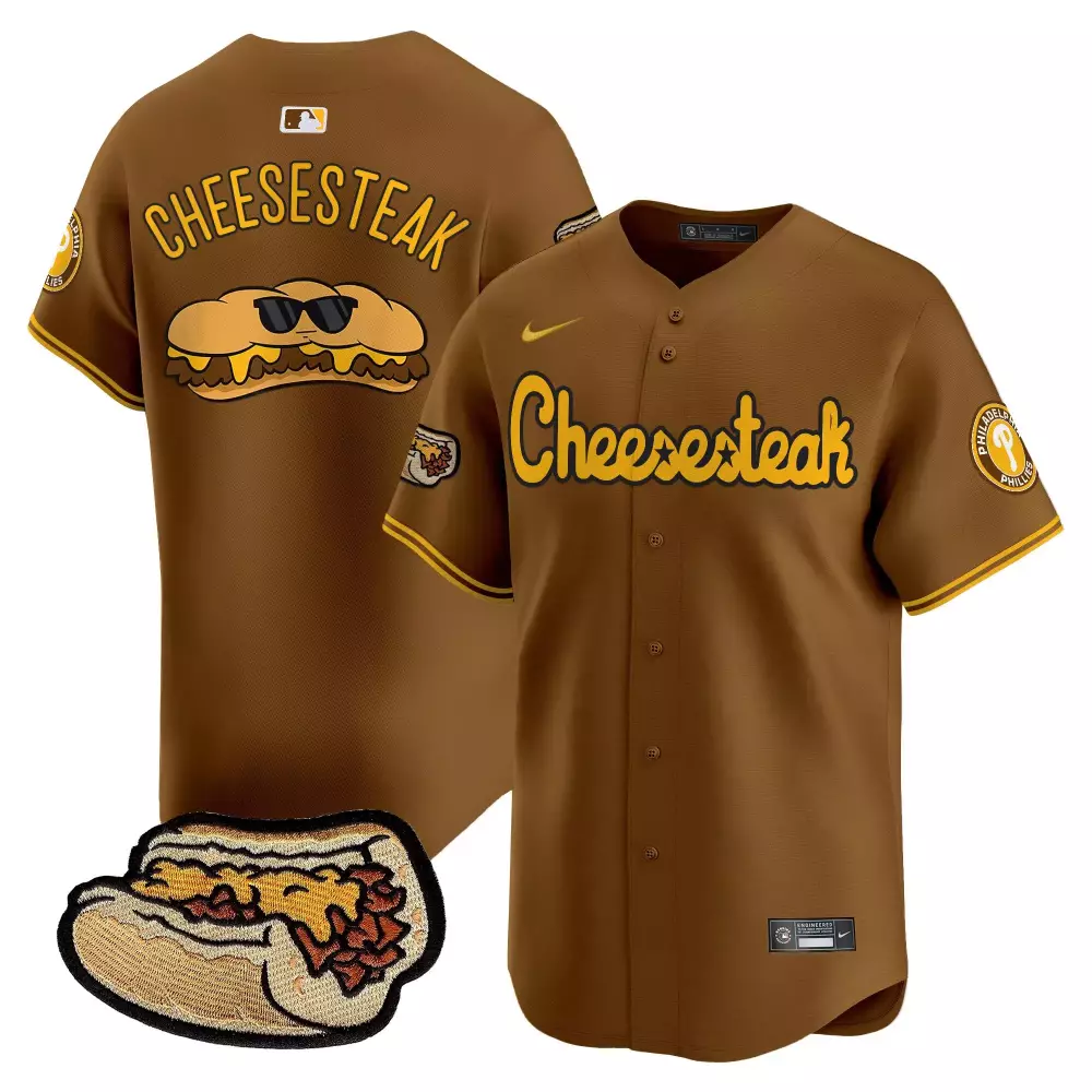 Cheesesteak Philadelphia Phillies Jersey Brown Philly Special Sandwich 2023 Men Yellow