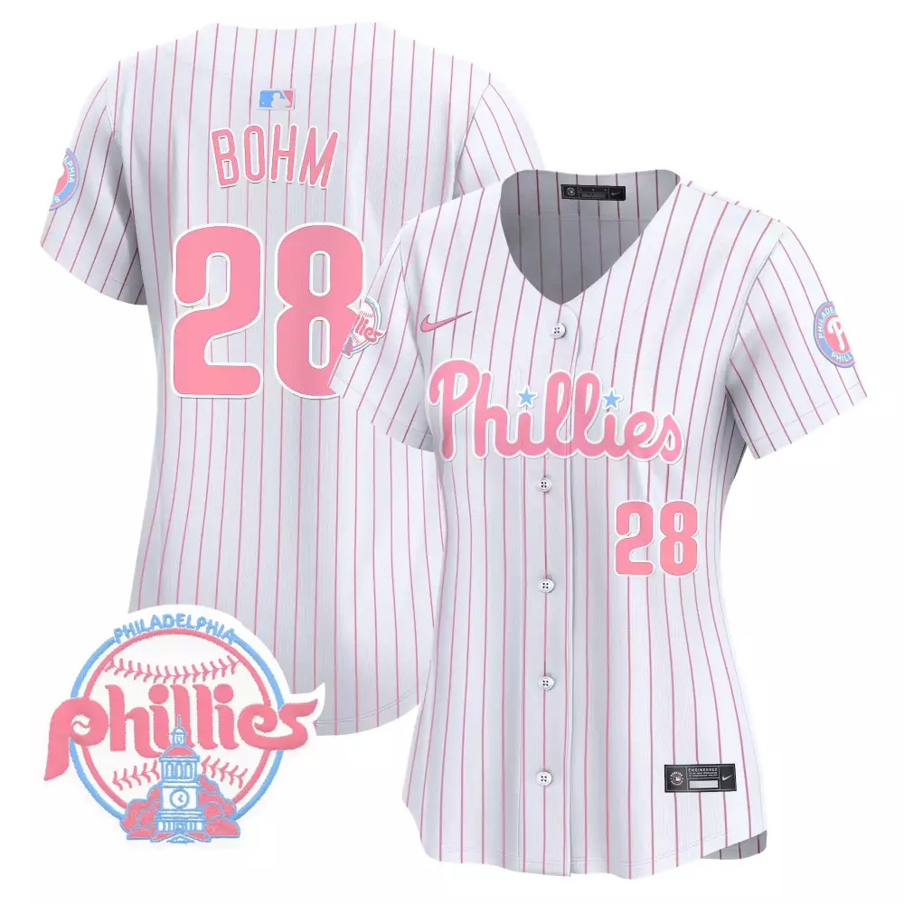Alec Bohm 28 Jersey White Philadelphia Phillies Men Pink Vapor Premier Limited v2