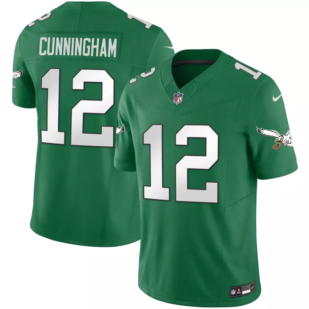 Randall Cunningham 12 Eagles Jersey Green Men Home White Vapor Limited All Stitched