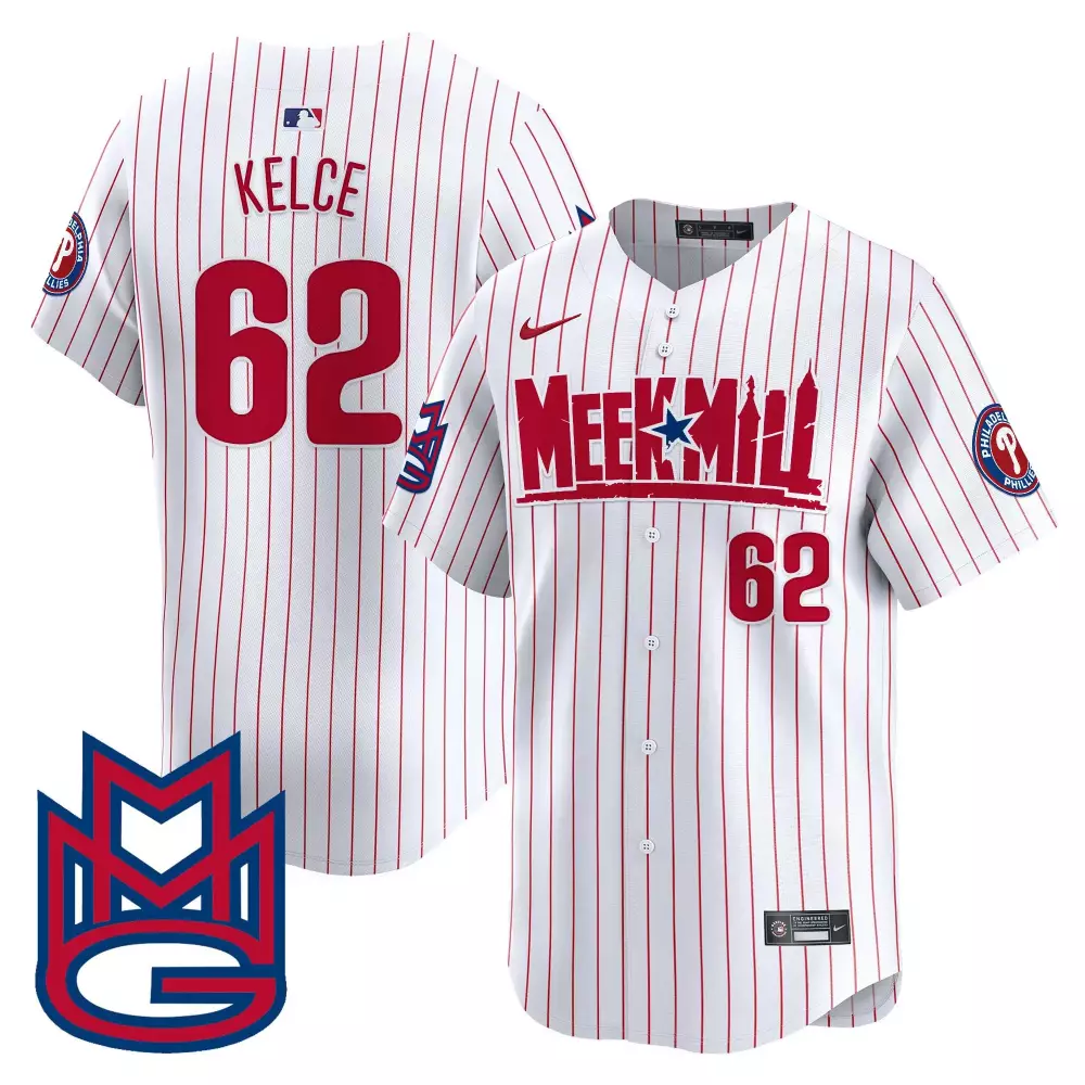 Jason Kelce 62 Jersey White Philadelphia Phillies Team Men Red Vapor Premier Limited