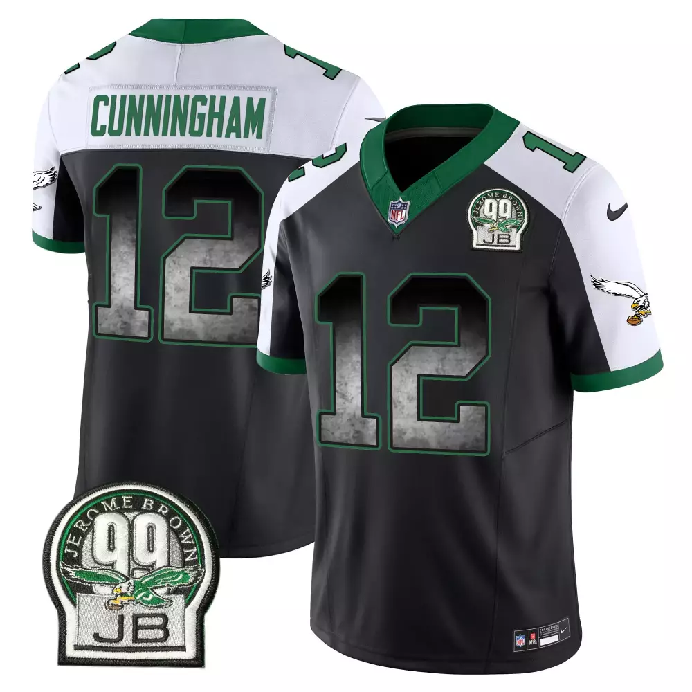 Randall Cunningham 12 Jersey Black Jerome Brown Legacy Philadelphia Eagles 99 Jb
