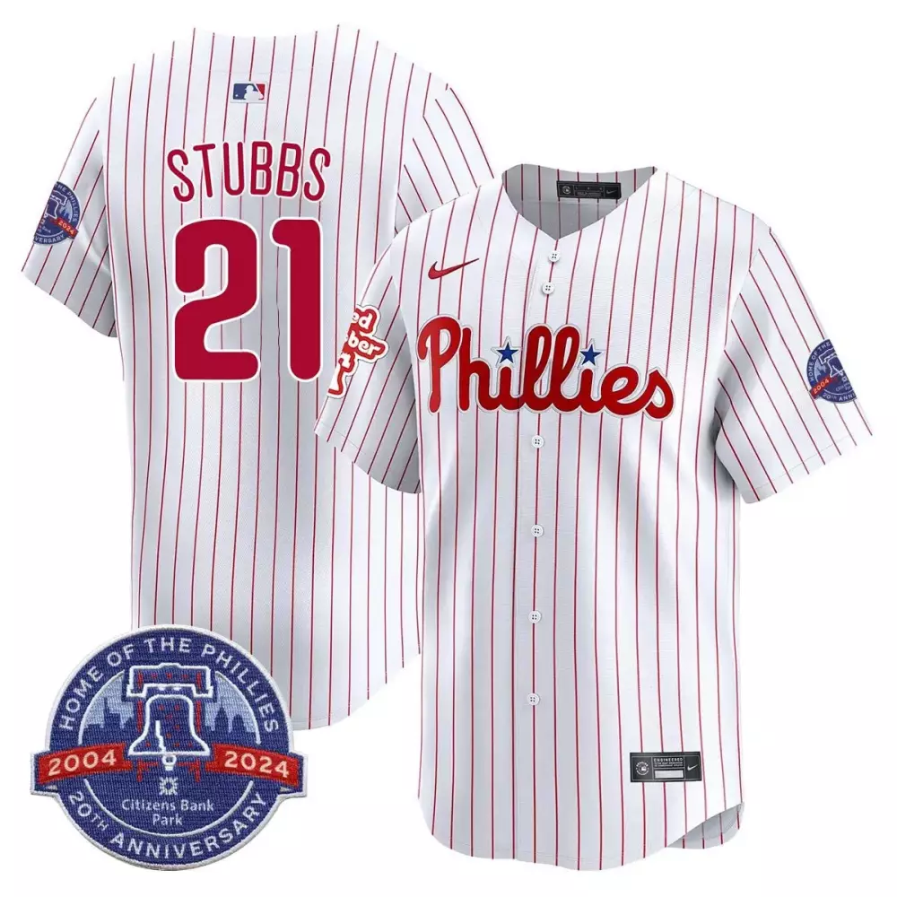 Garrett Stubbs 21 Phillies Jersey White Men Red Anniversary