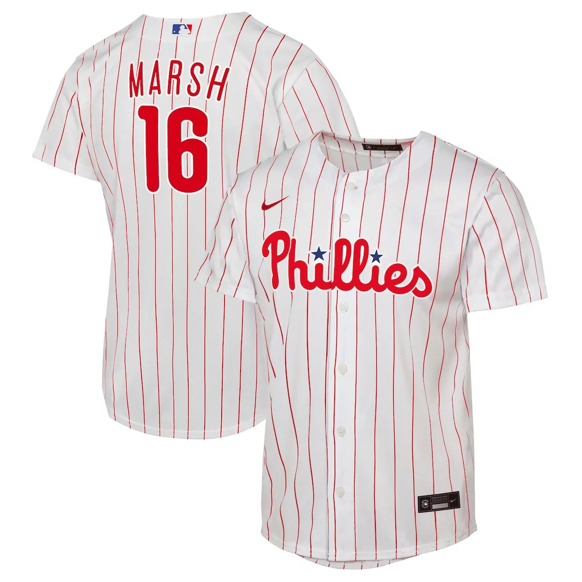 Brandon Marsh 16 Jersey White Philadelphia Phillies Men Pinstripe Red Home