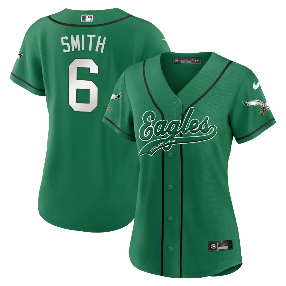 Devonta Smith 6 Jersey Green Philadelphia Eagles Women White Black All Stitched Vapor