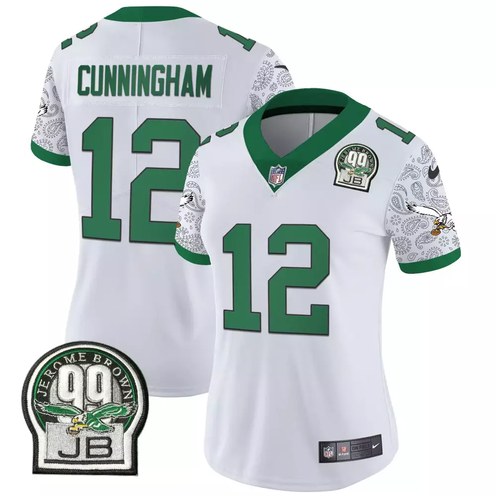 Randall Cunningham 12 Jersey White Philadelphia Eagles Jerome Brown 99 Jb Women Player