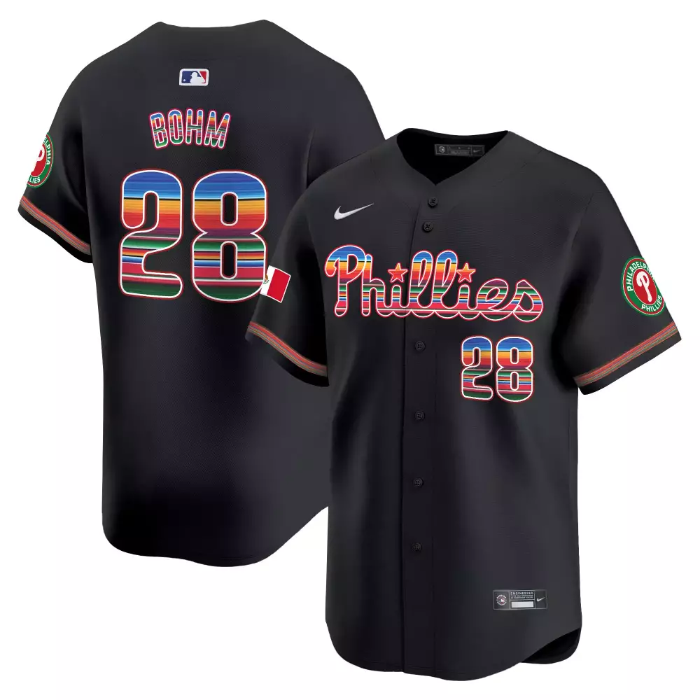 Alec Bohm 28 Jersey Black Cinco De Mayo Philadelphia Phillies Mexican Flag Men MLB