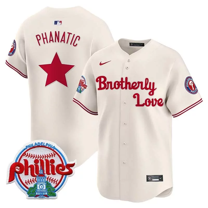 Phanatic Brotherly Jersey Cream Love Philadelphia Phillies Men Red Blue Vapor Premier