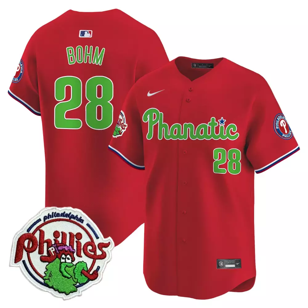 Alec Bohm 28 Jersey Red Philadelphia Phillies Men Green White Blue Vapor Premier