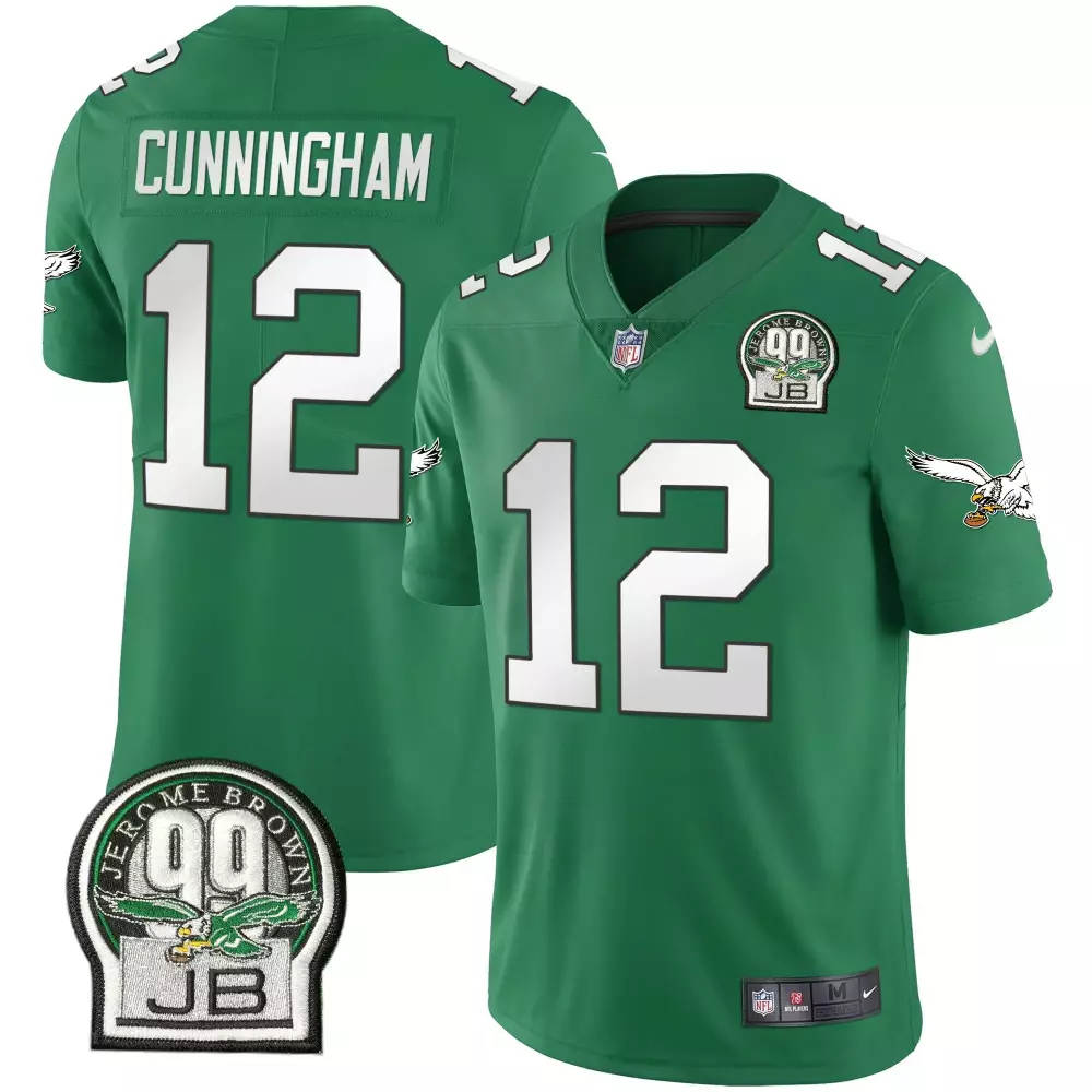 Randall Cunningham 12 Eagles Jersey Green Jerome Brown 99 Jb Men White Retired All