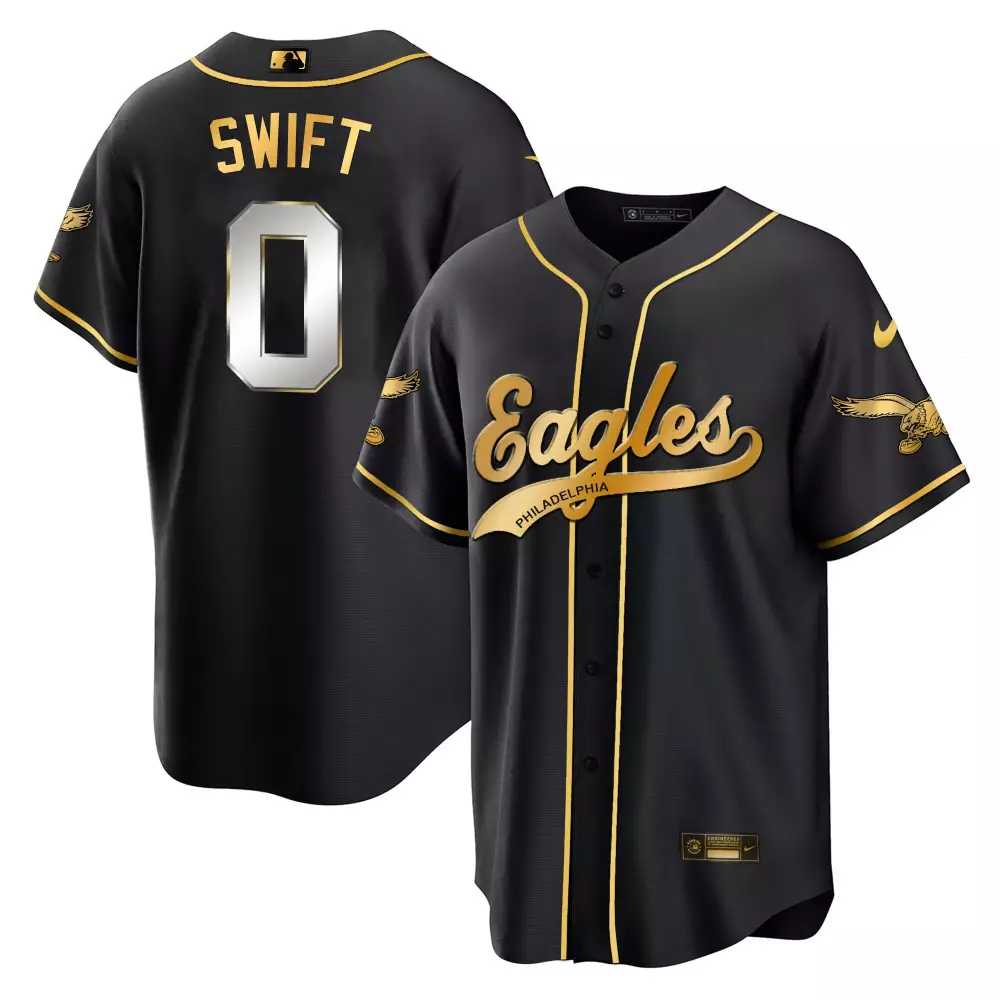 Swift Philadelphia Eagles Jersey Black Men Gold All Stitched Vapor