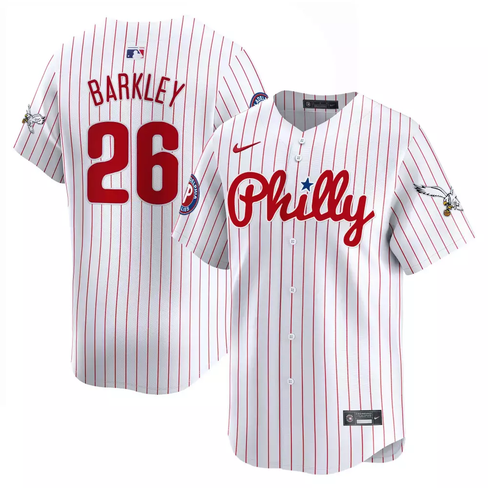 Saquon Barkley 26 Jersey White Philadelphia Phillies Bird Flight Men Red All Stitched