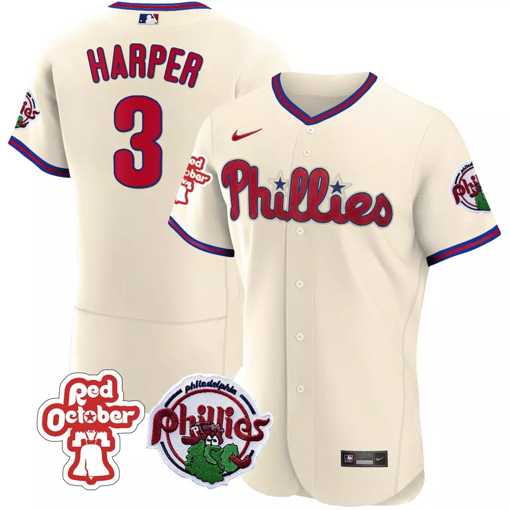 Hoskins October 3 Phillies Jersey Cream Red Men Throwback Blue All Stitched