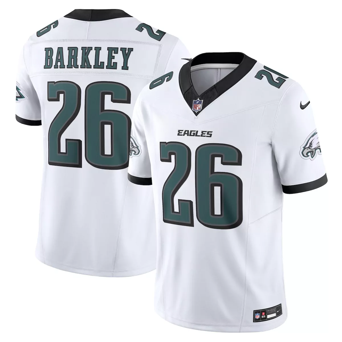 Saquon Barkley 26 Eagles Jersey White Men Replica Alternate Black Green Vapor Limited