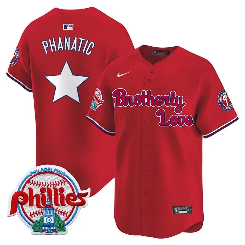 Phanatic Brotherly Jersey Red Love Philadelphia Phillies Men White Blue Vapor Premier