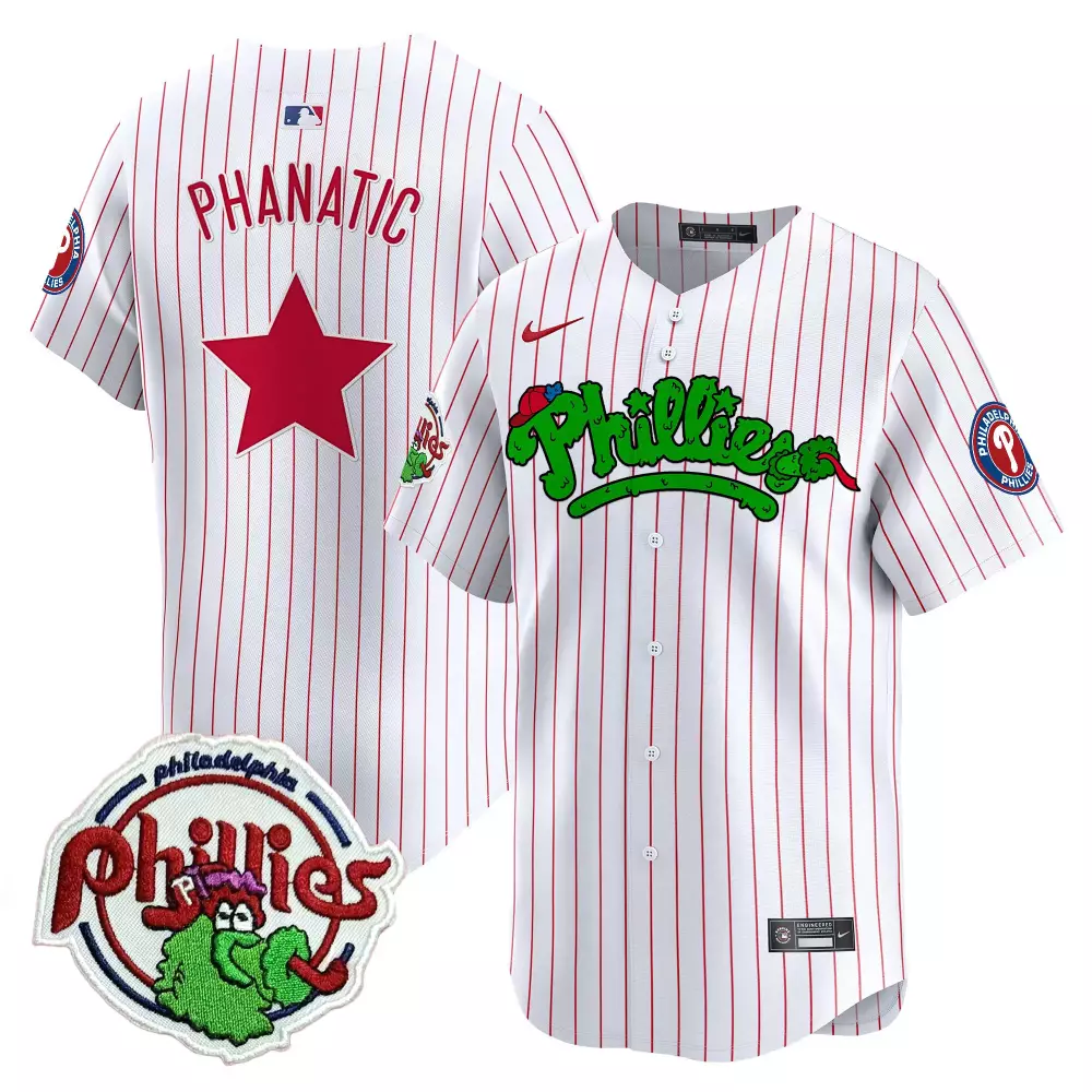 Phanatic Pinstripe Jersey White Philadelphia Phillies Red Green Vapor Premier Limited