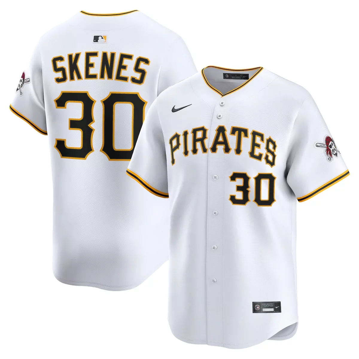 Paul Skenes 30 Pirates Jersey White Men Black Gold Home Limited