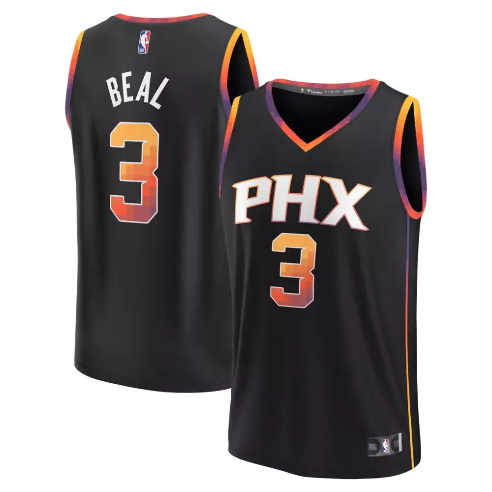 Bradley Beal 3 Phoenix Suns Jersey Black Men NBA Alternate Orange Purple Yellow