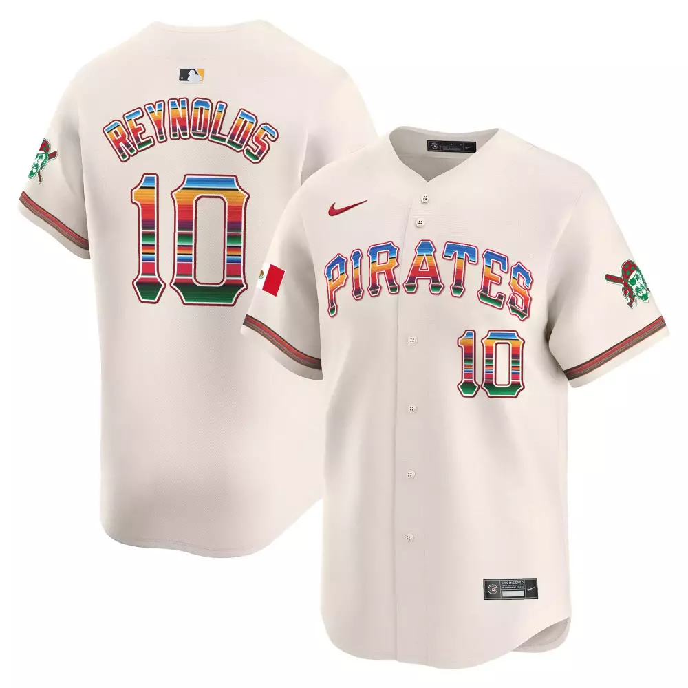 Bryan Reynolds 10 Pirates Jersey Cream Cinco De Mayo Mexico Flag Bat Men Split Maroon