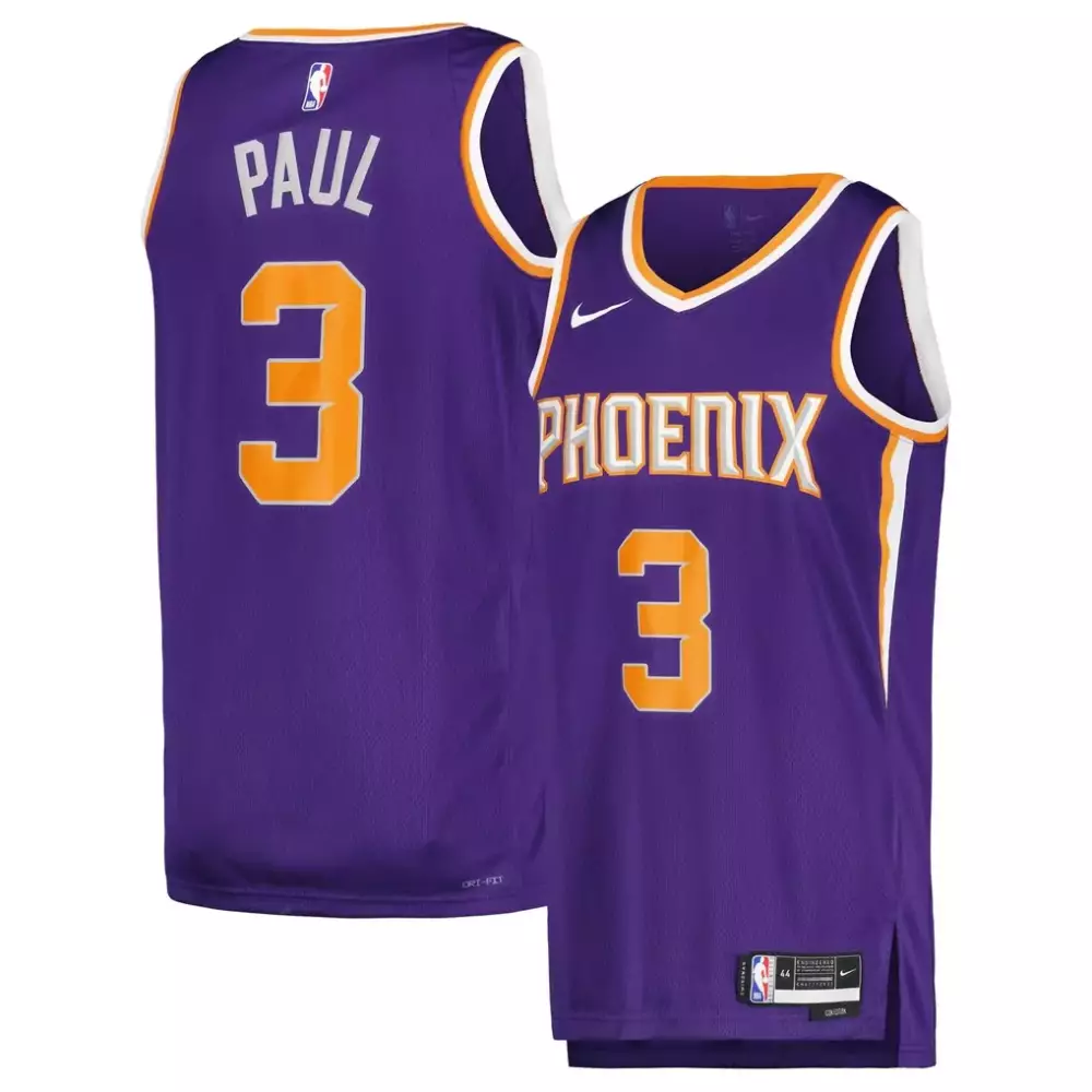 Chris Paul 3 Phoenix Suns Jersey Purple Men Standard Orange White Unisex Swingman
