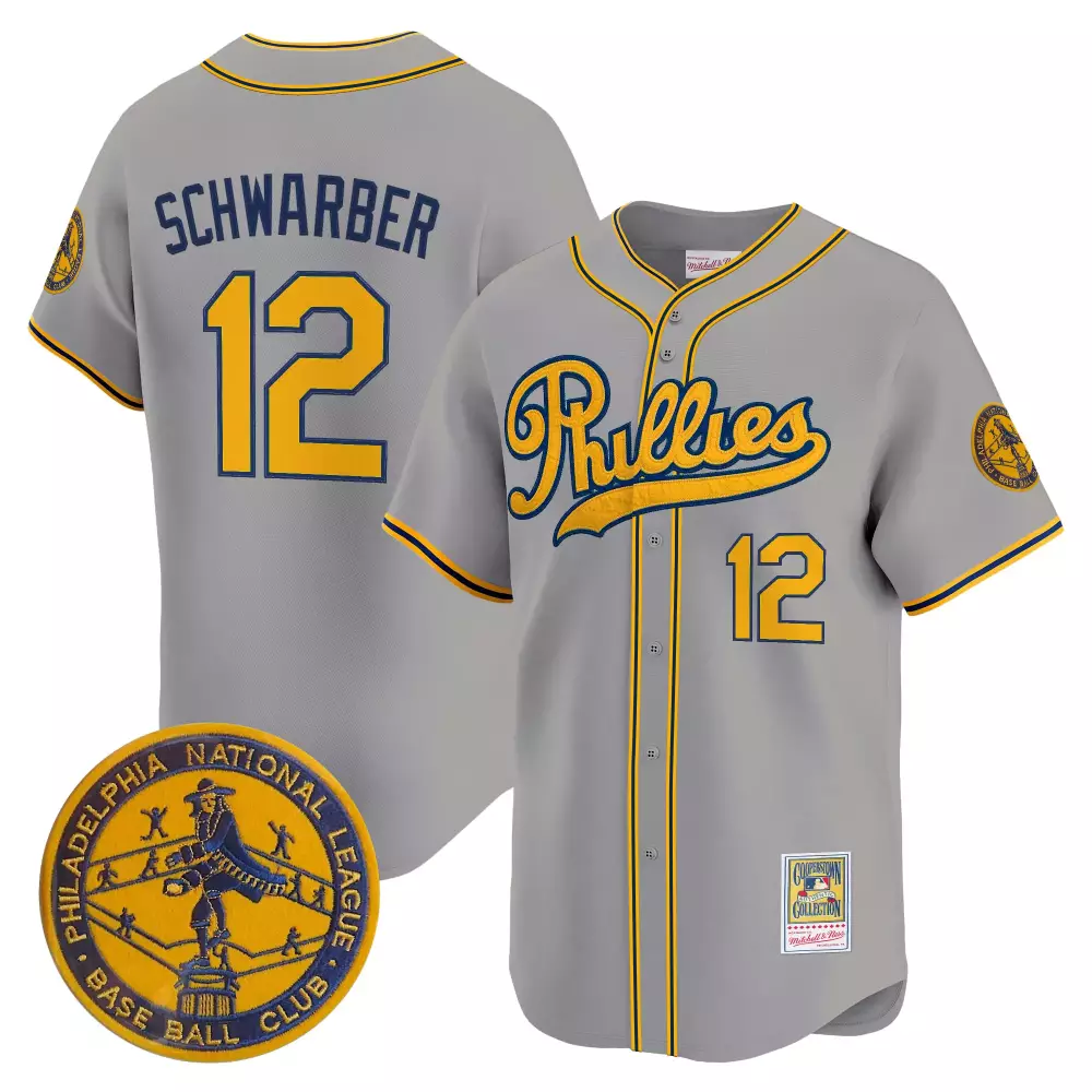Mexican Heritage 12 Phillies Jersey Gray Men Yellow Navy Stitched Vapor