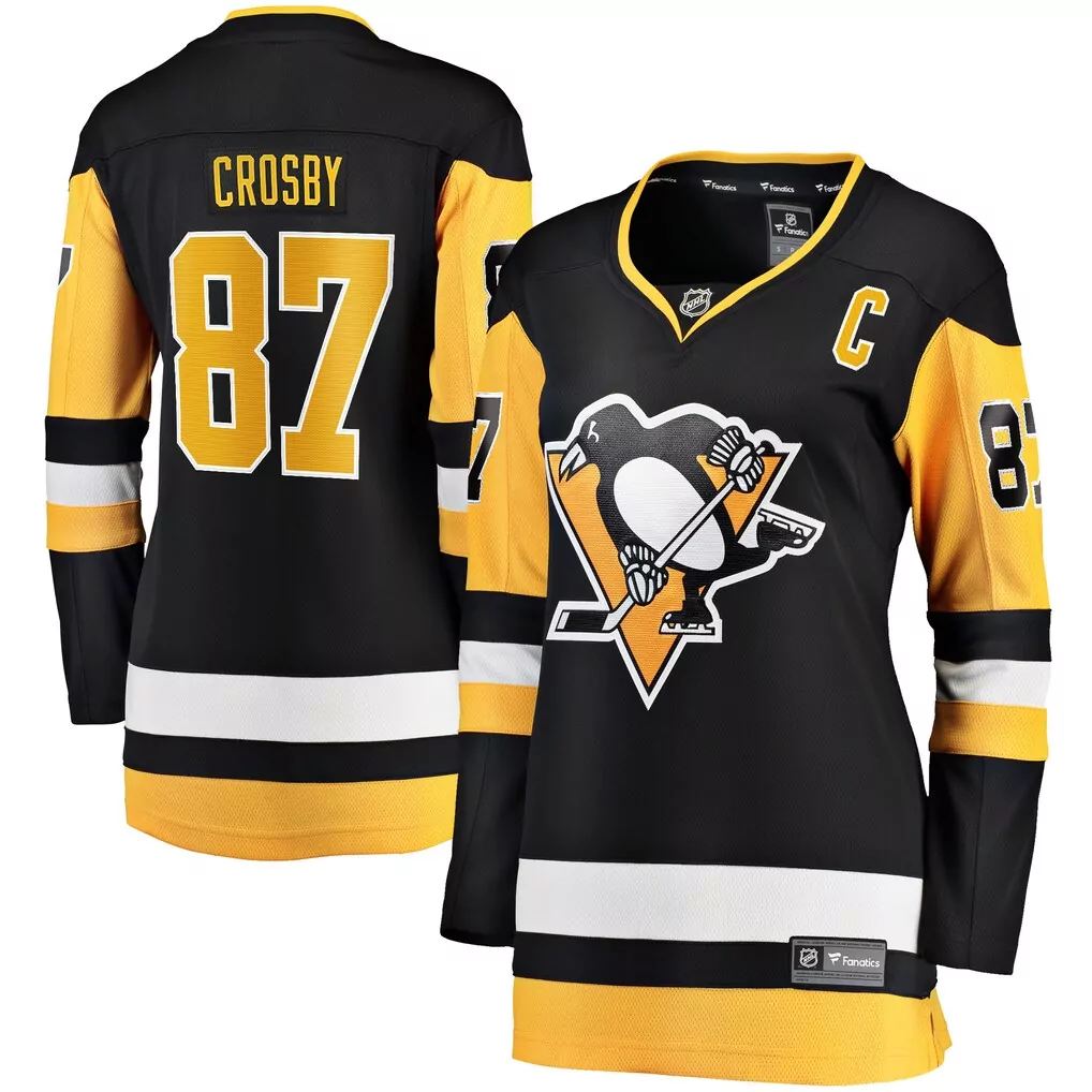 Sidney Crosby 87 Jersey Black Pittsburgh Penguins Men Replica Gold White Home Breakaway