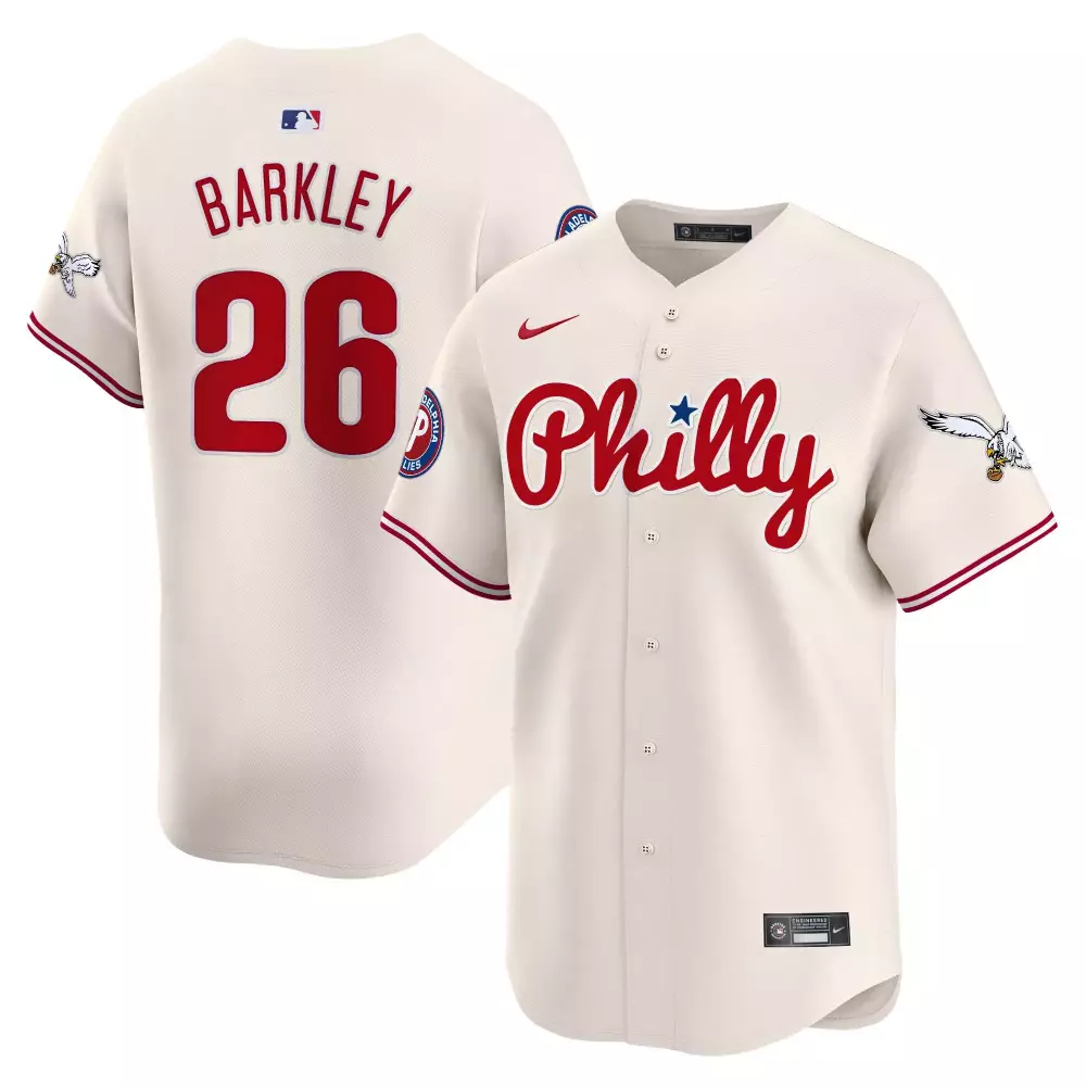 Saquon Barkley 26 Jersey Cream Philadelphia City Connect Phillies American League