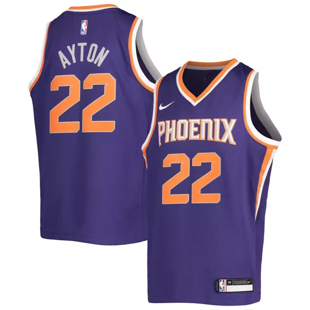 Deandre Ayton 22 Phoenix Suns Jersey Purple Men Swingman Orange White Icon