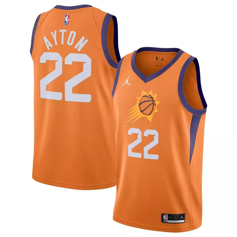 Deandre Ayton 22 Phoenix Suns Jersey Orange Men Association Edition Purple Swingman
