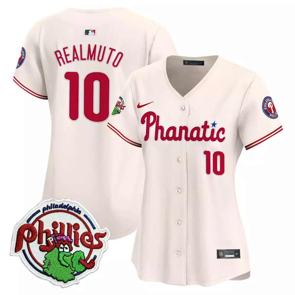 Jtrealmuto Phanatic 10 Jersey White Philadelphia Phillies Team Women Red Blue Vapor