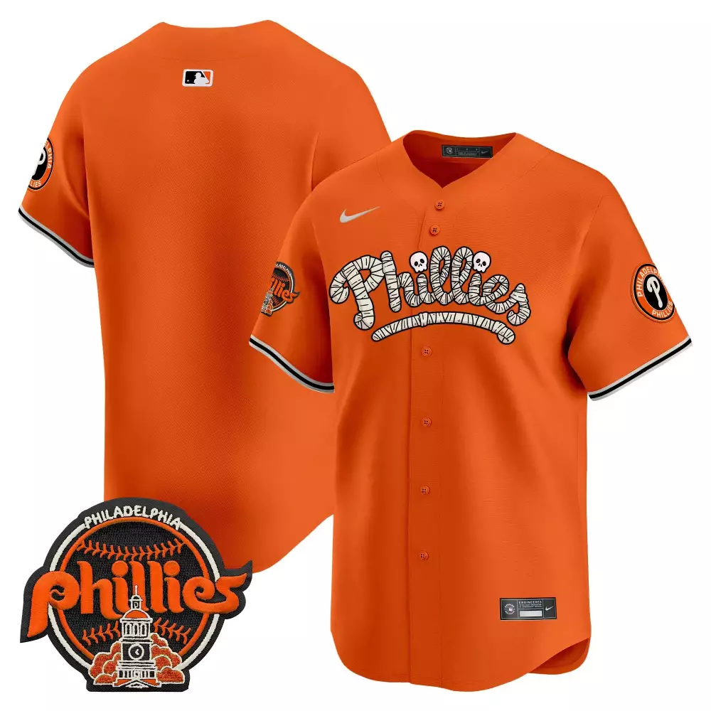 American League Jersey Orange Halloween Philadelphia Phillies 2023 Men Alternate