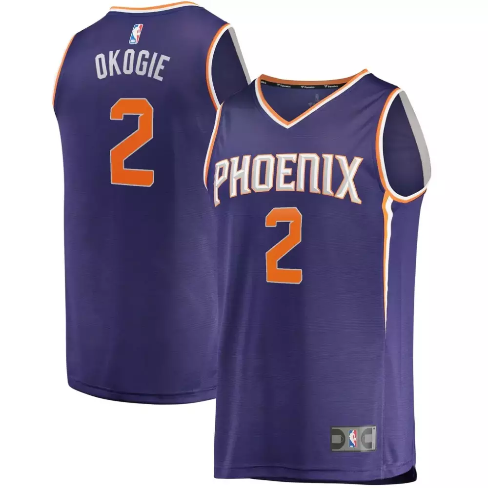 Josh Okogie 2 Phoenix Suns Jersey Purple Men NBA Orange White Replica Icon