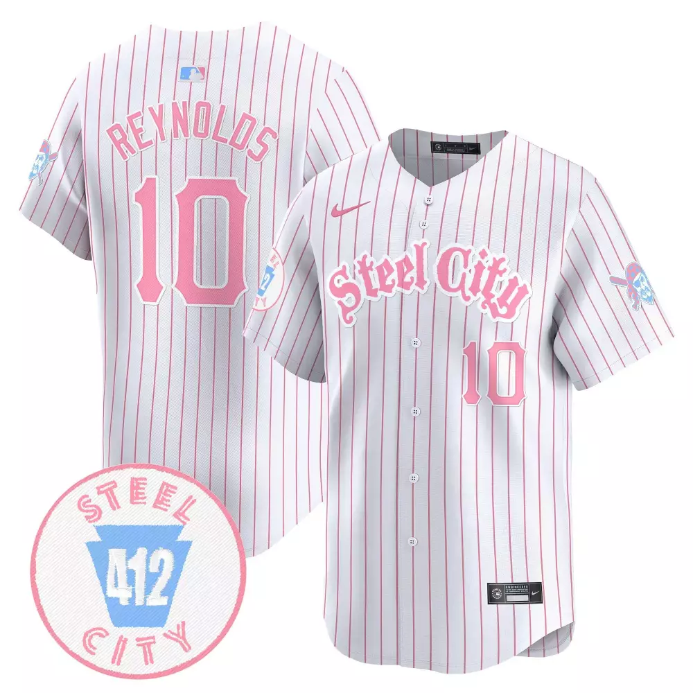 Bryan Reynolds 10 Steel City Jersey White 412 Men Pink Unisex Vapor Premier Limited