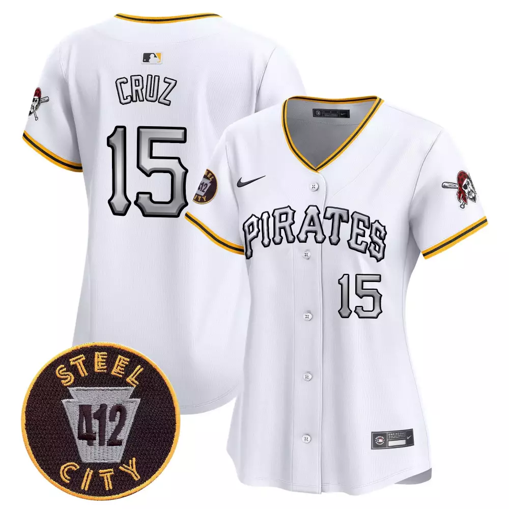 Oneil Cruz 15 Pirates Jersey White Steel City 412 Men Black Gold Vapor Premier Limited