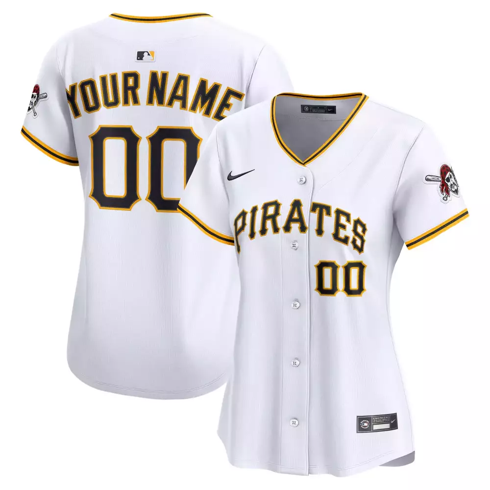 Custom Pirates Jersey White Women Yellow Black All Stitched Vapor