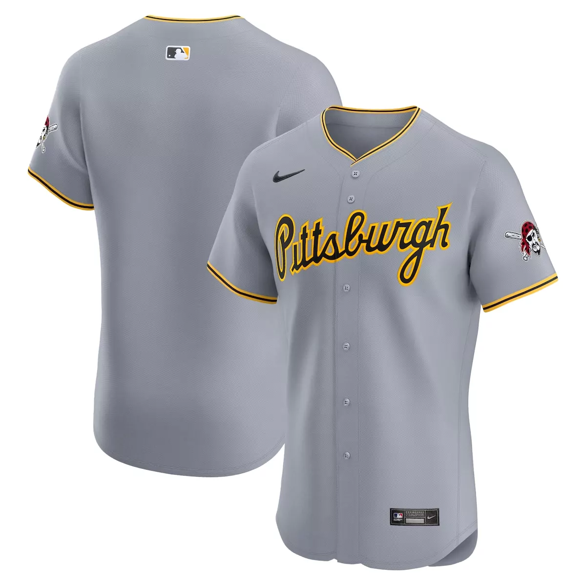 Custom Pittsburgh Pirates Jersey Gray City Connect Men Yellow Black Vapor Premier
