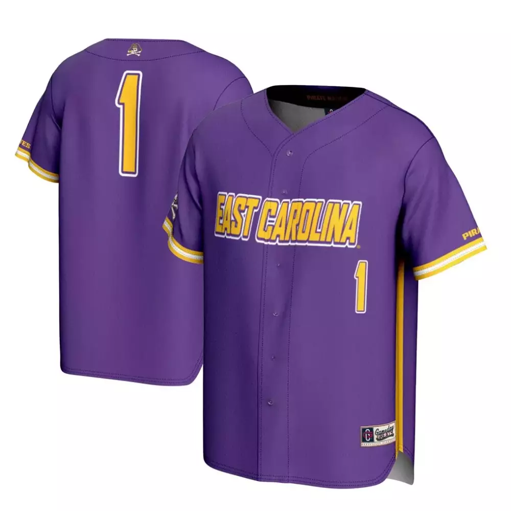 East Carolina 1 Jersey Purple Pirates Men Yellow White Gameday